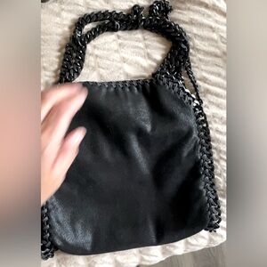 STELLA MCCARTNEY chain crossbody. Black shiny deer hide w black chain hardware.
